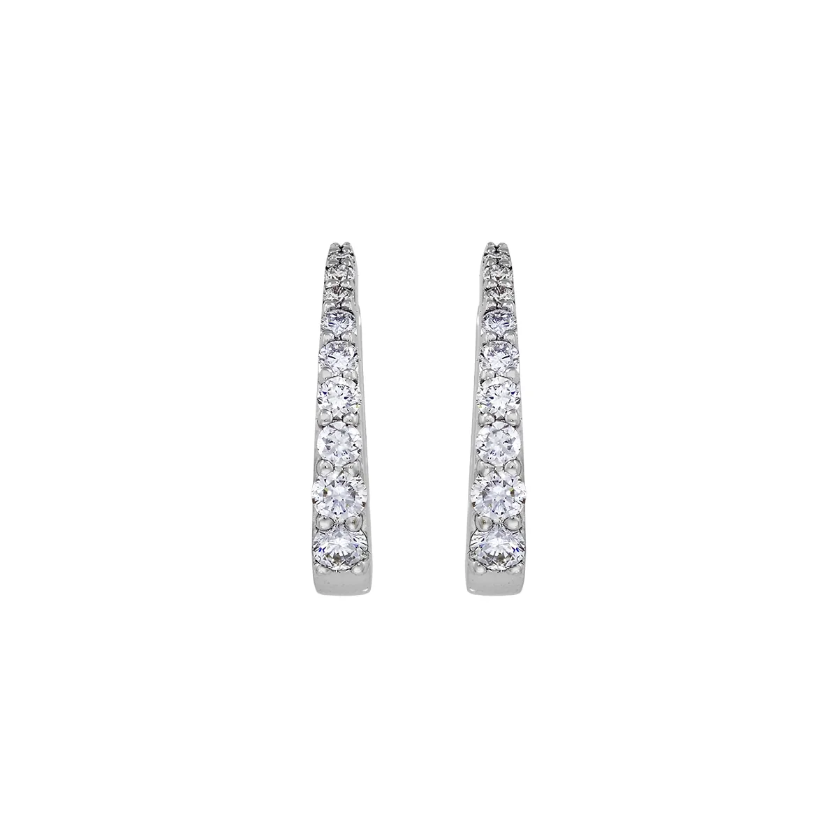 Candongas en oro blanco de 18 Kilates, Degrade, con diamante de laboratorio de 0.60 Ct, 1.50 mm. de ancho