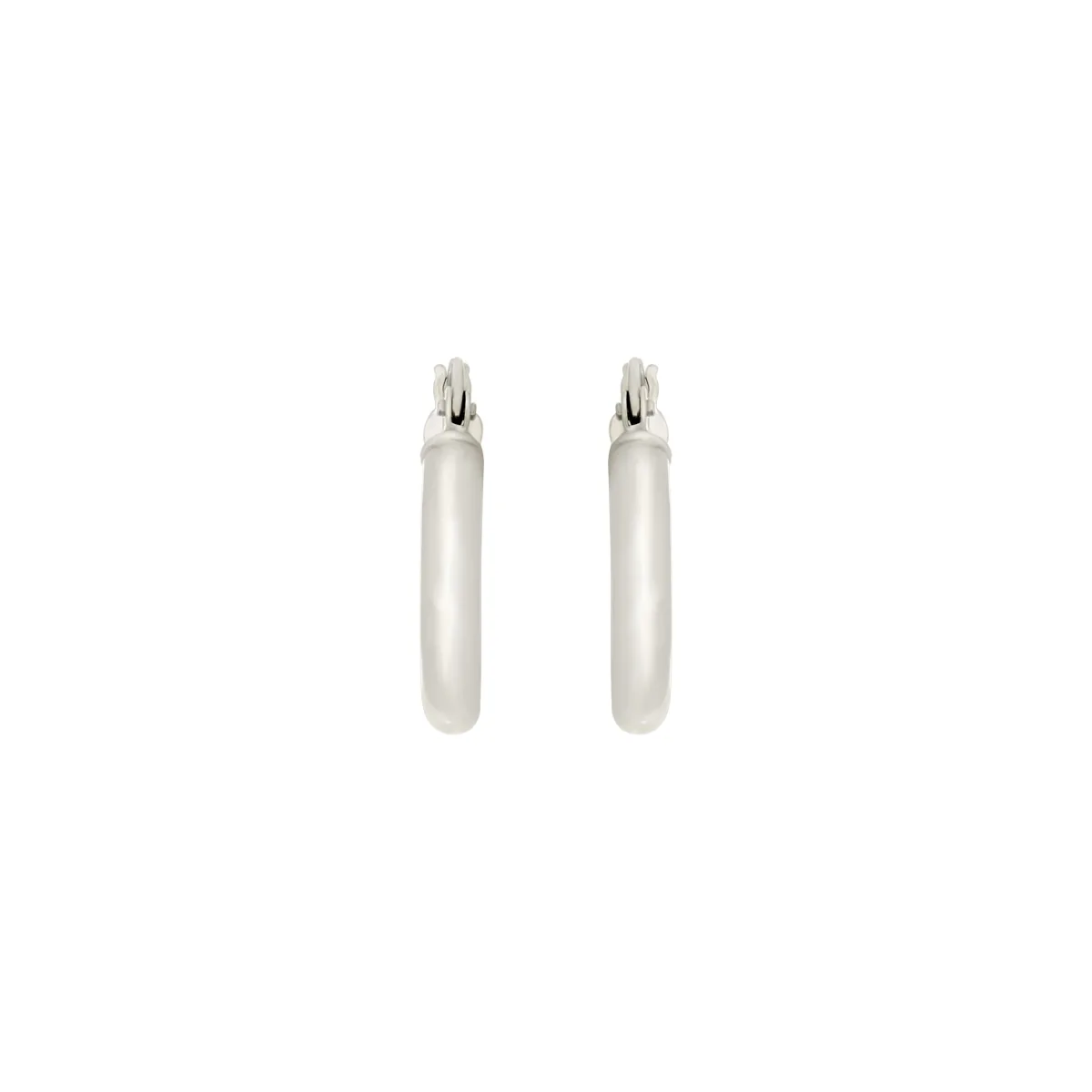Candongas en oro blanco de 18 Kilates, Tubo, 3 mm. de ancho