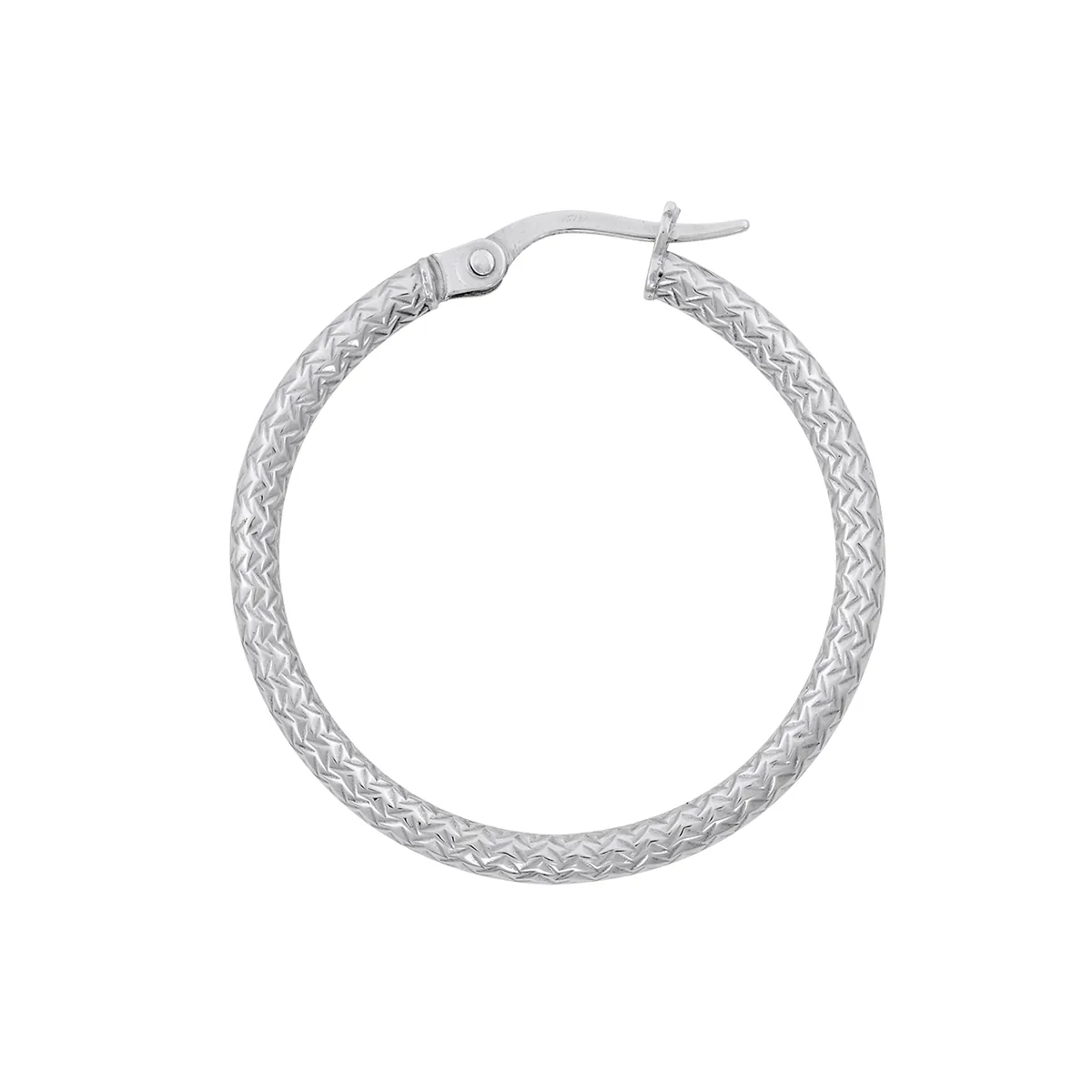 Candongas en oro blanco de 18 Kilates con visos, Tubo, 2 mm. de ancho