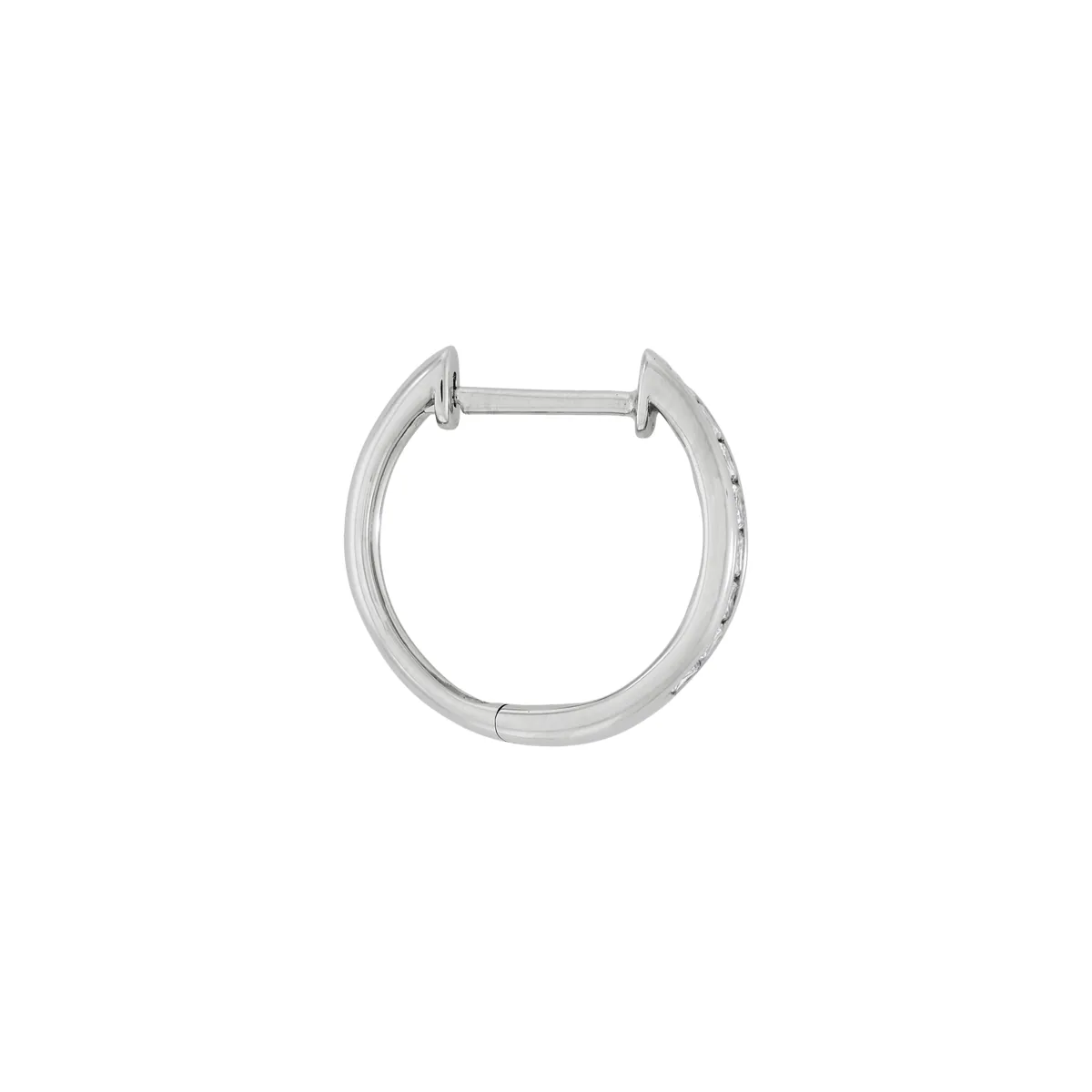 Candongas con diamante de laboratorio con un peso total de 0.35Ct, oro tono blanco 18k, rodinado
