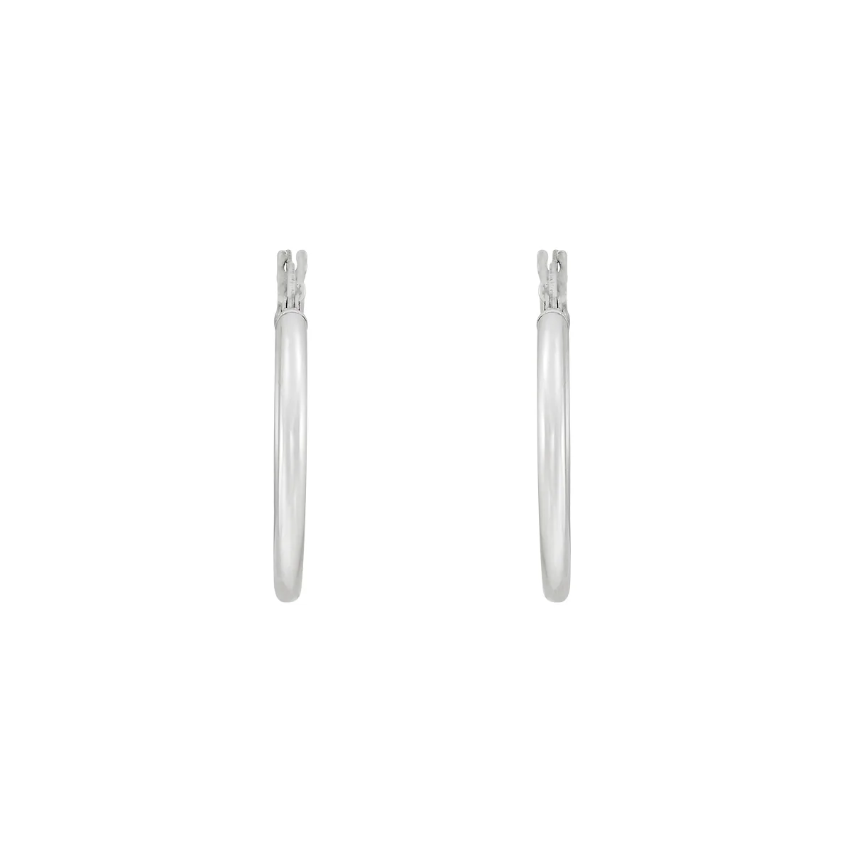 Candongas en oro blanco de 18 Kilates, Tubo, 2 mm. de ancho