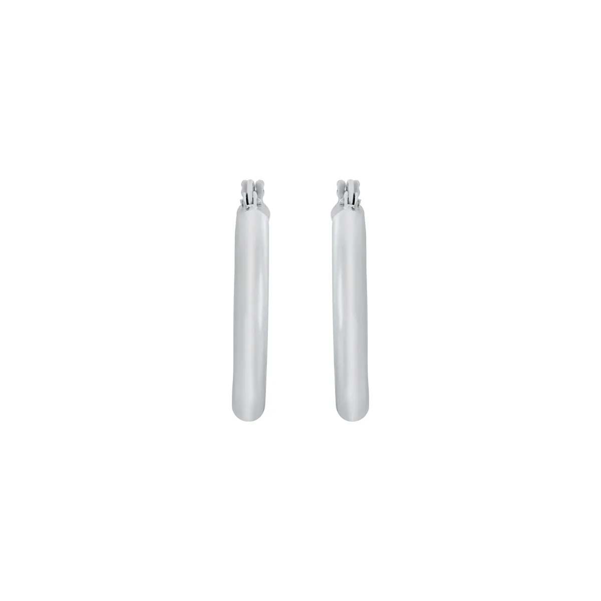 Candongas en oro blanco de 18 Kilates, Tubo, 3 mm. de ancho