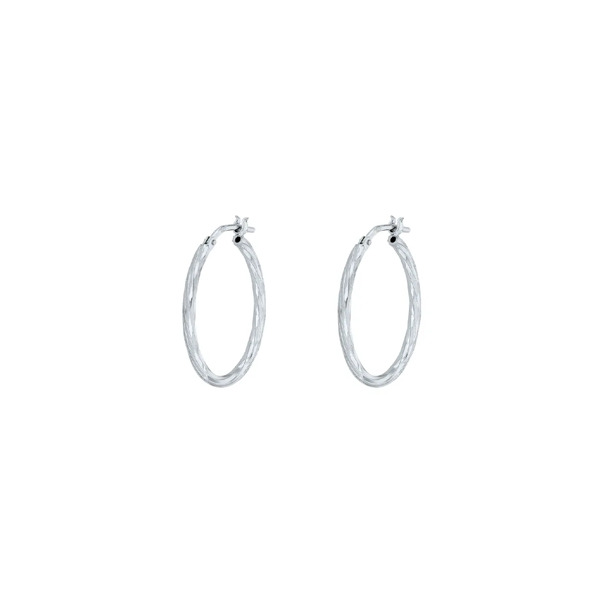 Candongas en plata Ley 925 con visos, Entorchada, 2 mm. de ancho, de la coleccion Sueños