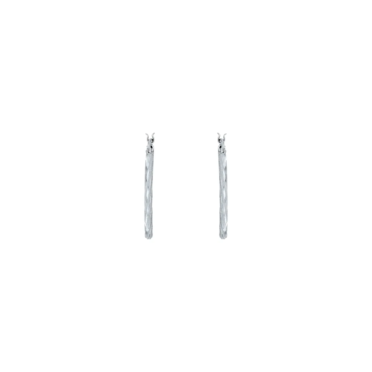 Candongas en plata Ley 925 con visos, Entorchada, 2 mm. de ancho, de la coleccion Sueños