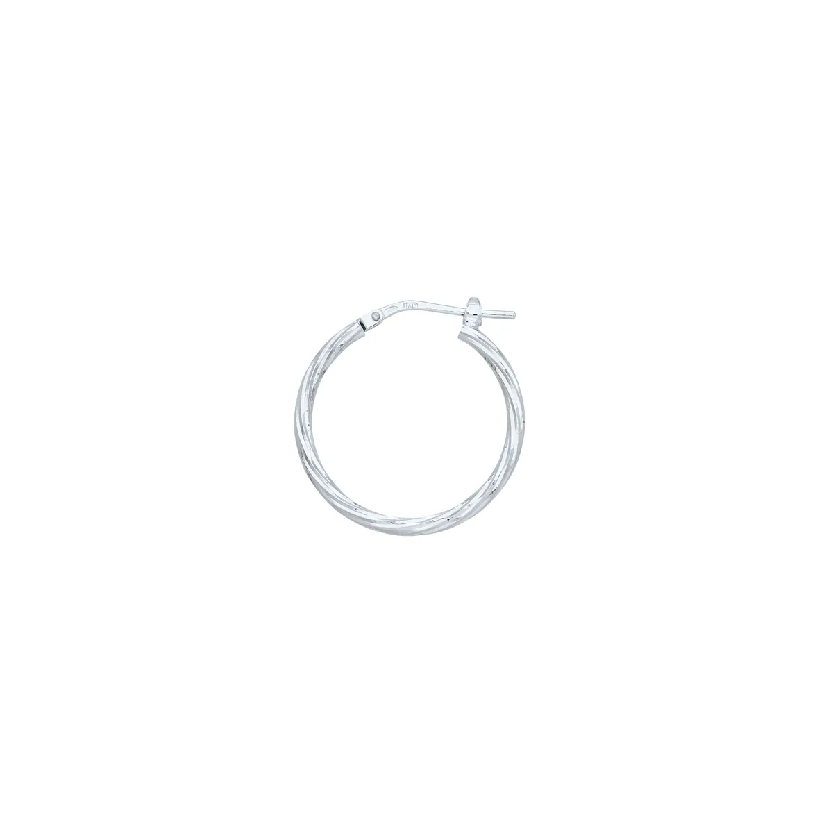 Candongas en plata Ley 925 con visos, Entorchada, 2 mm. de ancho, de la coleccion Sueños