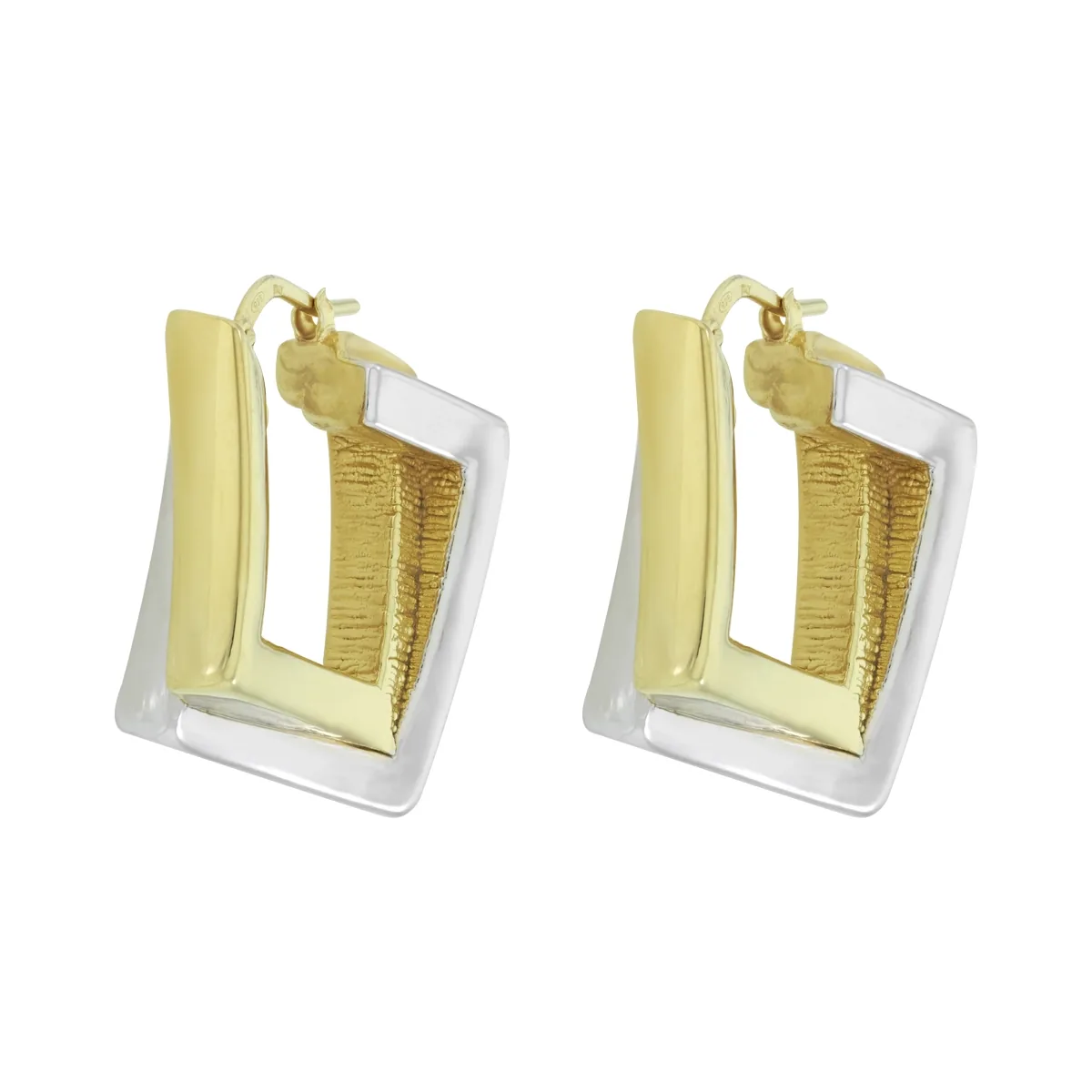 Candongas en plata Ley 925 con visos, Abombada, 4 mm. de ancho, de la coleccion Sueños