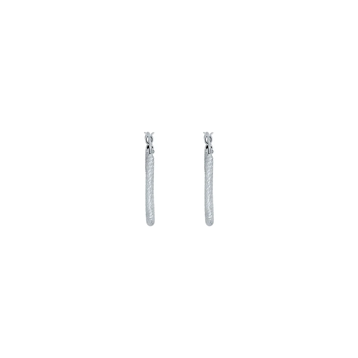 Candongas en plata Ley 925 con visos, Entorchada, 2 mm. de ancho, de la coleccion Sueños