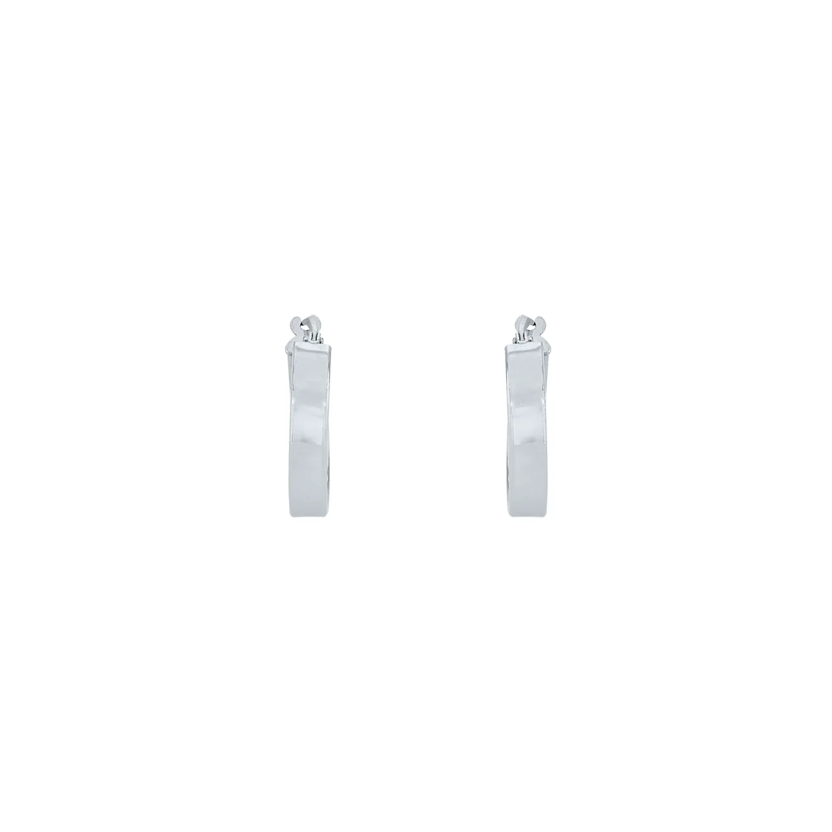 Candongas en plata Ley 925, Plana, 3.50 mm. de ancho, de la coleccion Sueños