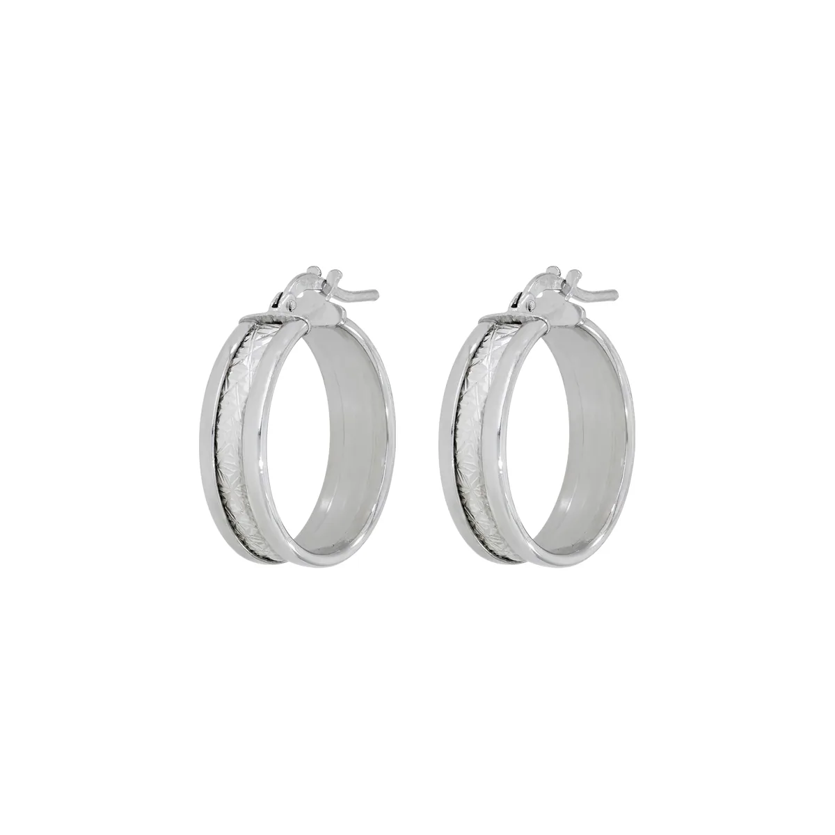 Candongas en plata Ley 925 con visos, Plana, 6 mm. de ancho, de la coleccion Sueños