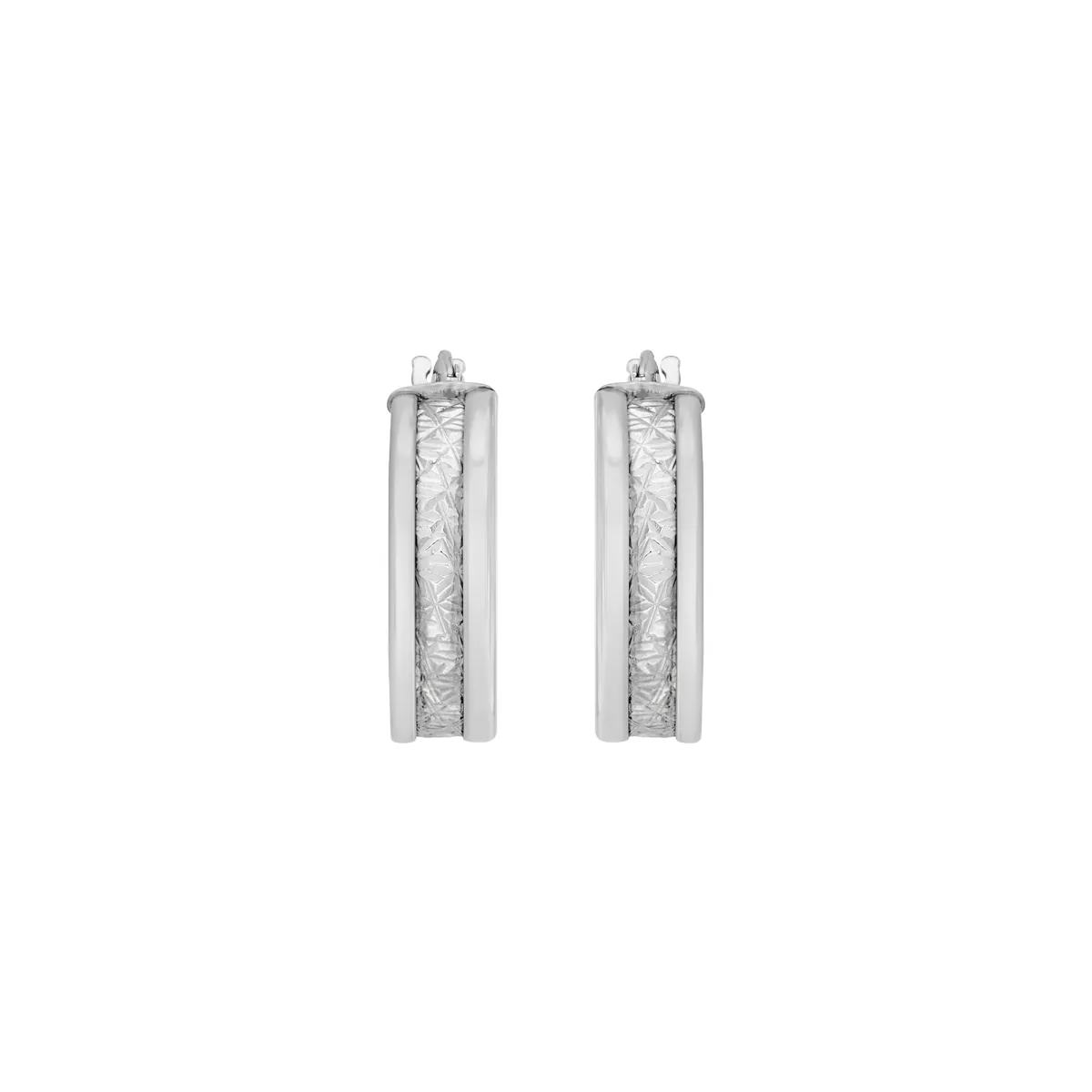 Candongas en plata Ley 925 con visos, Plana, 6 mm. de ancho, de la coleccion Sueños