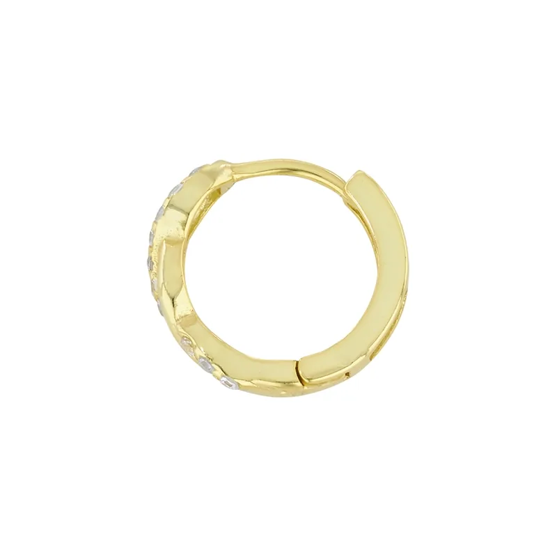 Candongas con cristales redondos, oro tono amarillo 18k, rodinado, liso, dorado