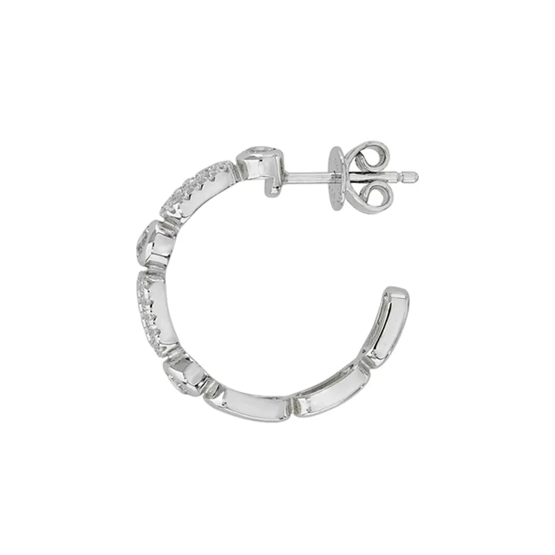 Candongas en plata Ley 925, con zircones, 3.50 mm. de ancho, de la coleccion Sueños