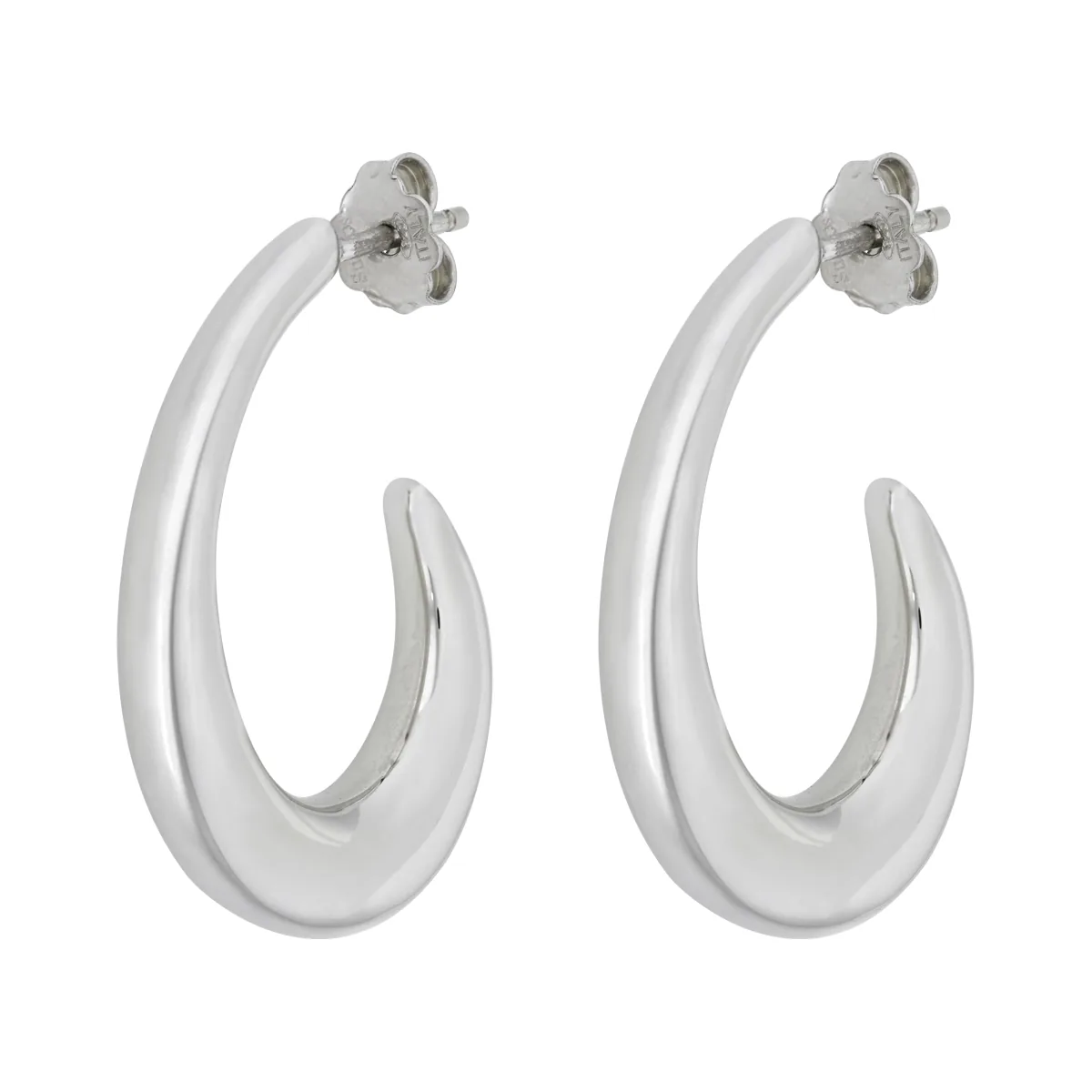 Candongas en plata Ley 925, Degrade, 4 mm. de ancho, de la coleccion Sueños