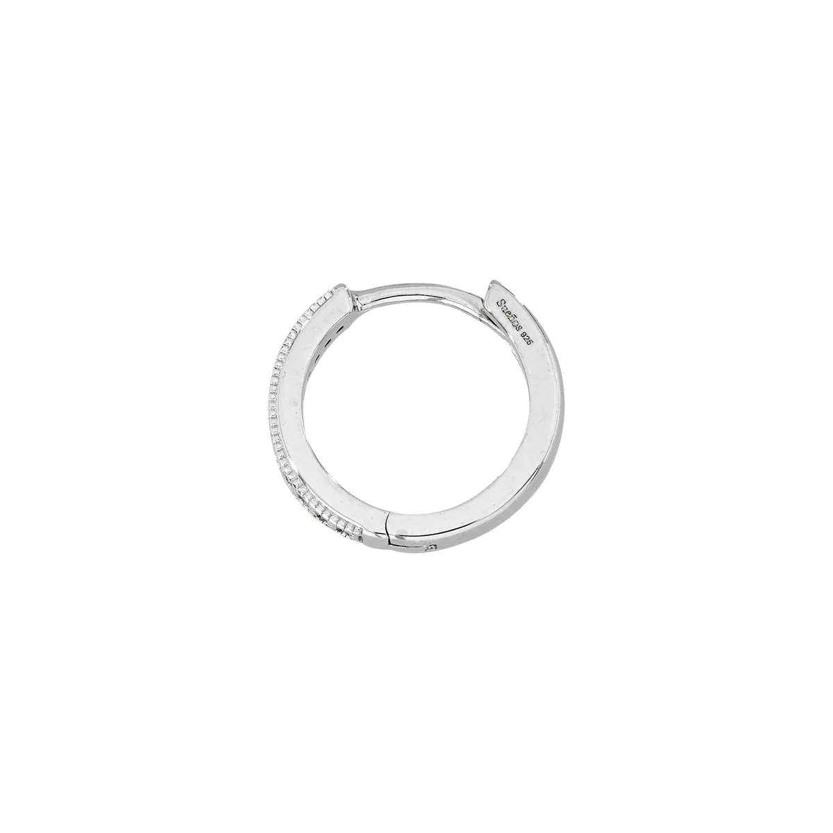 Candongas en plata Ley 925, Plana, con cristales, 2.50 mm. de ancho, de la coleccion Sueños