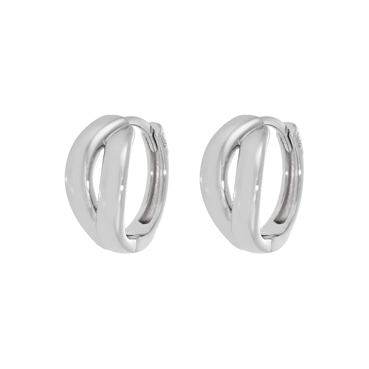 Candongas en plata Ley 925, Franjas, 2 mm. de ancho, de la coleccion Sueños