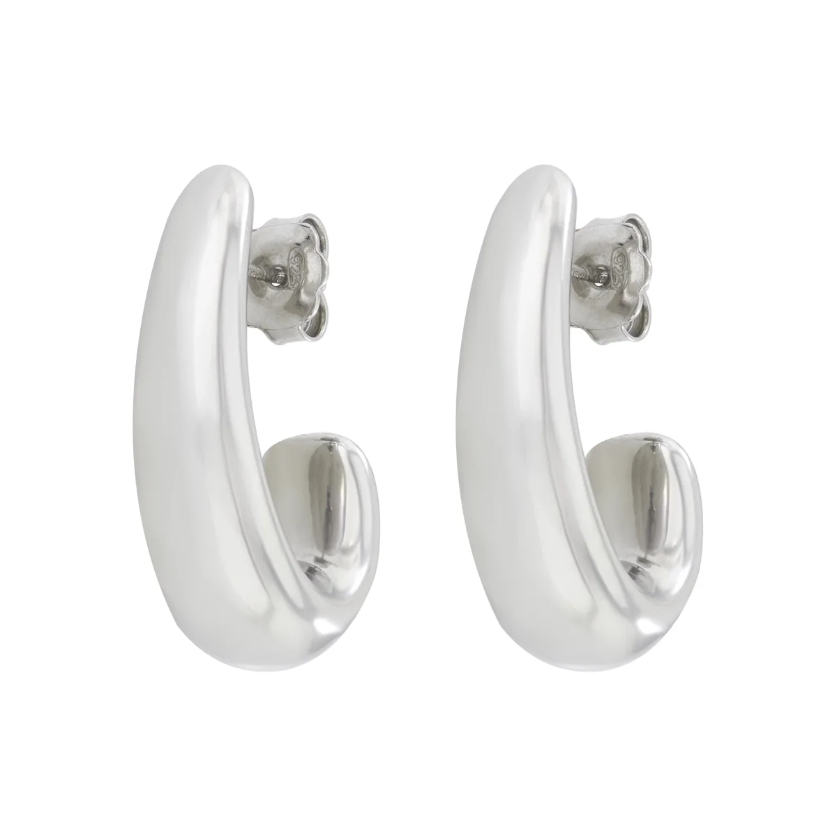 Candongas en plata Ley 925, Degrade, 6 mm. de ancho, de la coleccion Sueños