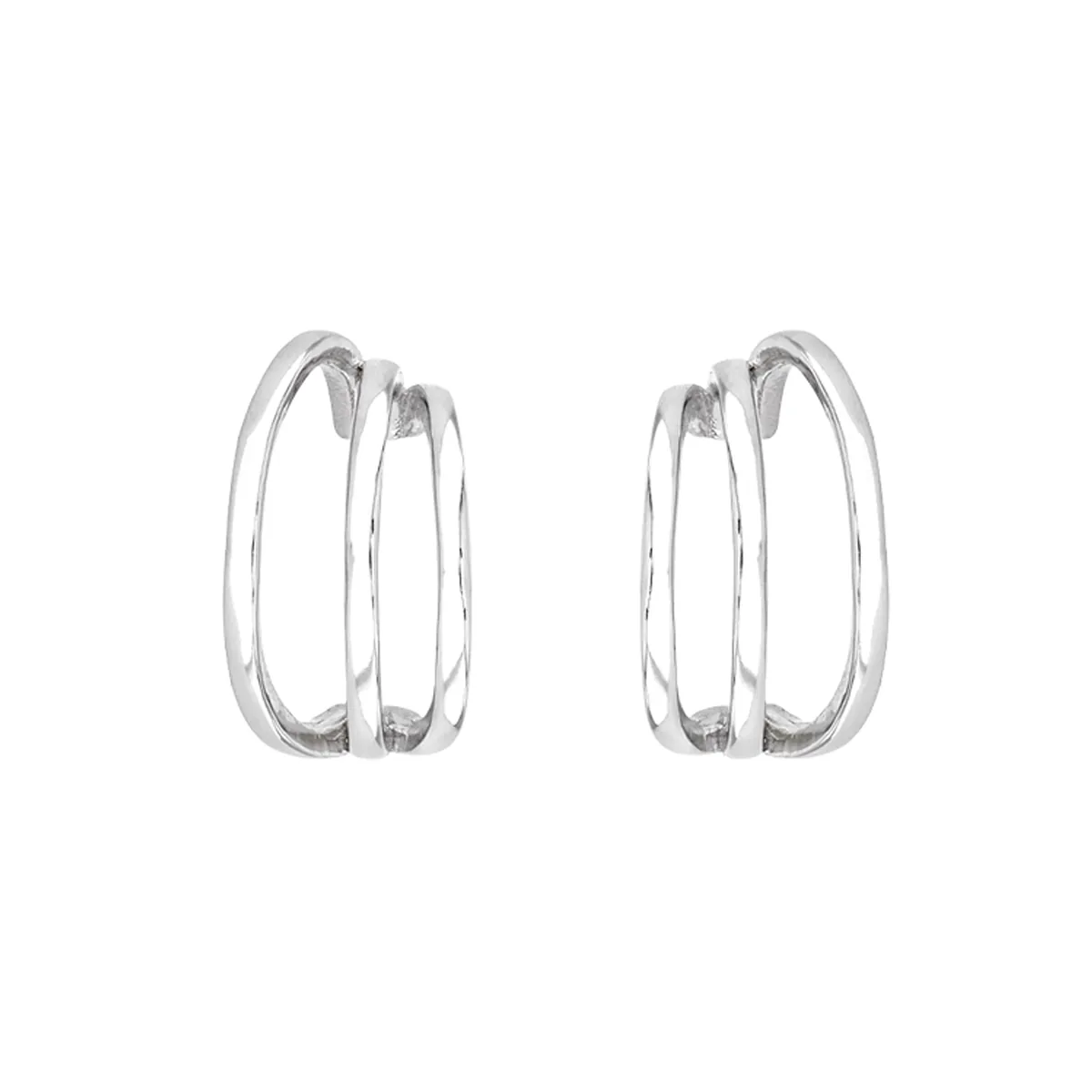 Candongas en plata Ley 925, Franjas, 1 mm. de ancho, de la coleccion Sueños