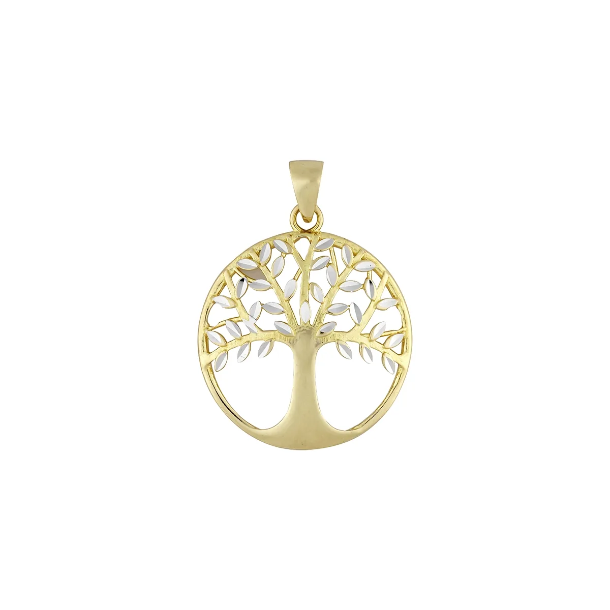 Dije en oro amarillo de 18 Kilates con visos satinado, Arbol de la vida