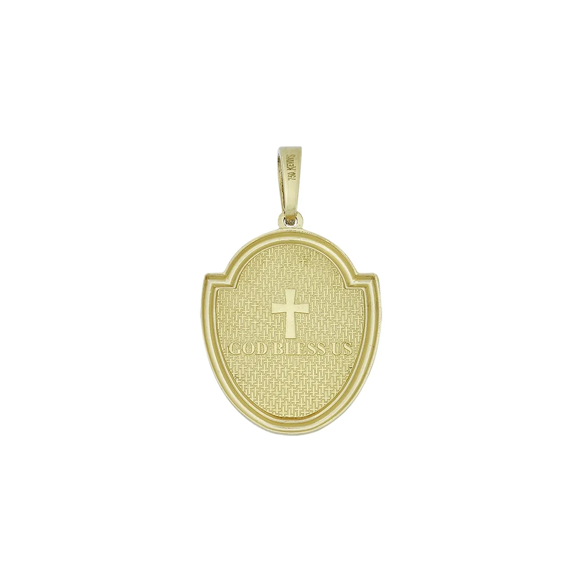 Dije en oro amarillo de 18 Kilates satinado, Escudo