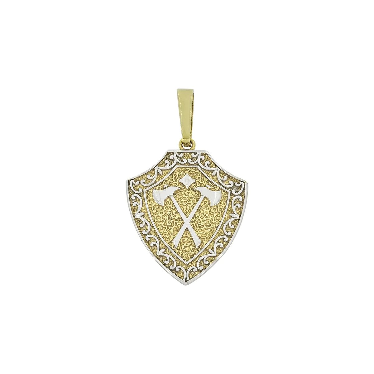 Dije en oro amarillo de 18 Kilates satinado, Escudo