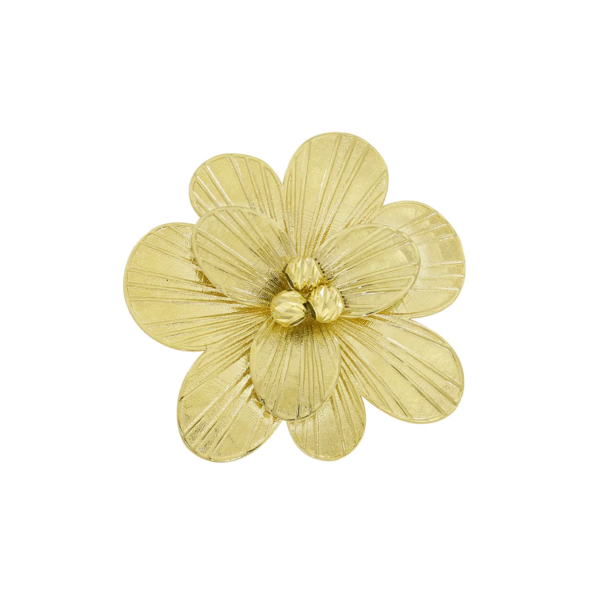 Dije en oro amarillo de 18 Kilates con visos satinado, Flores