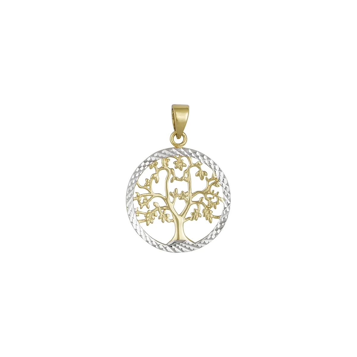 Dije del árbol de la vida en oro de 18 Kilates con visos
