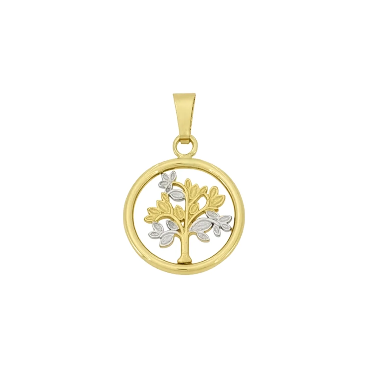 Dije del árbol de la vida en oro de 18 Kilates satinado