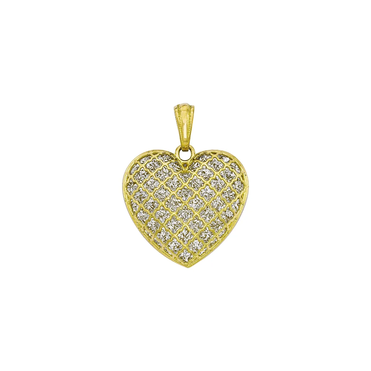 Dije de corazón en oro amarillo de 18 Kilates con visos