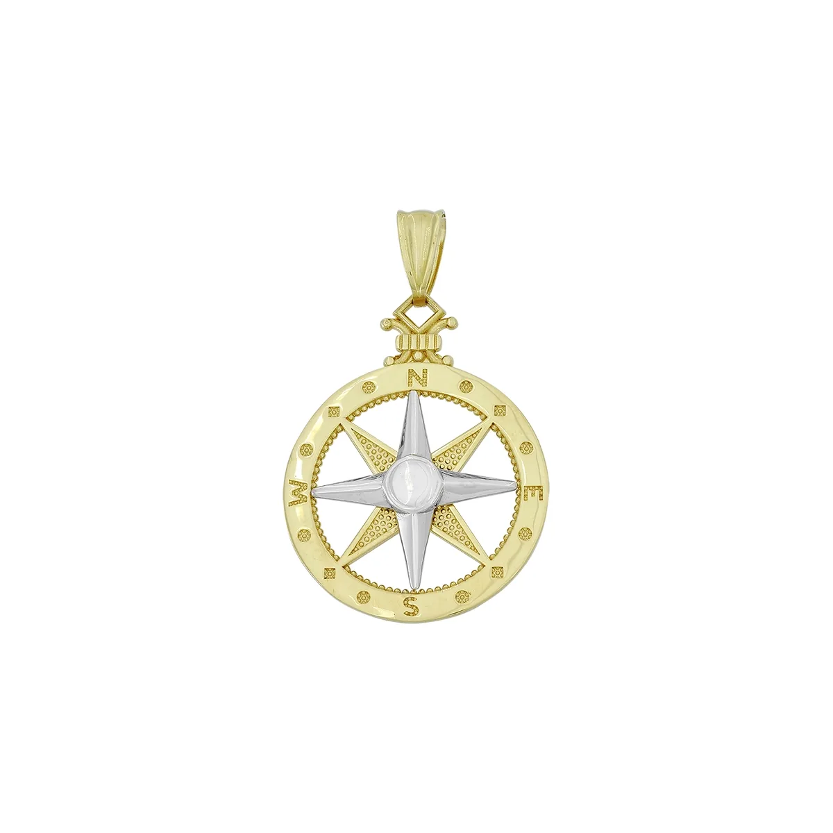 Dije de la rosa de los vientos en oro de 18 Kilates