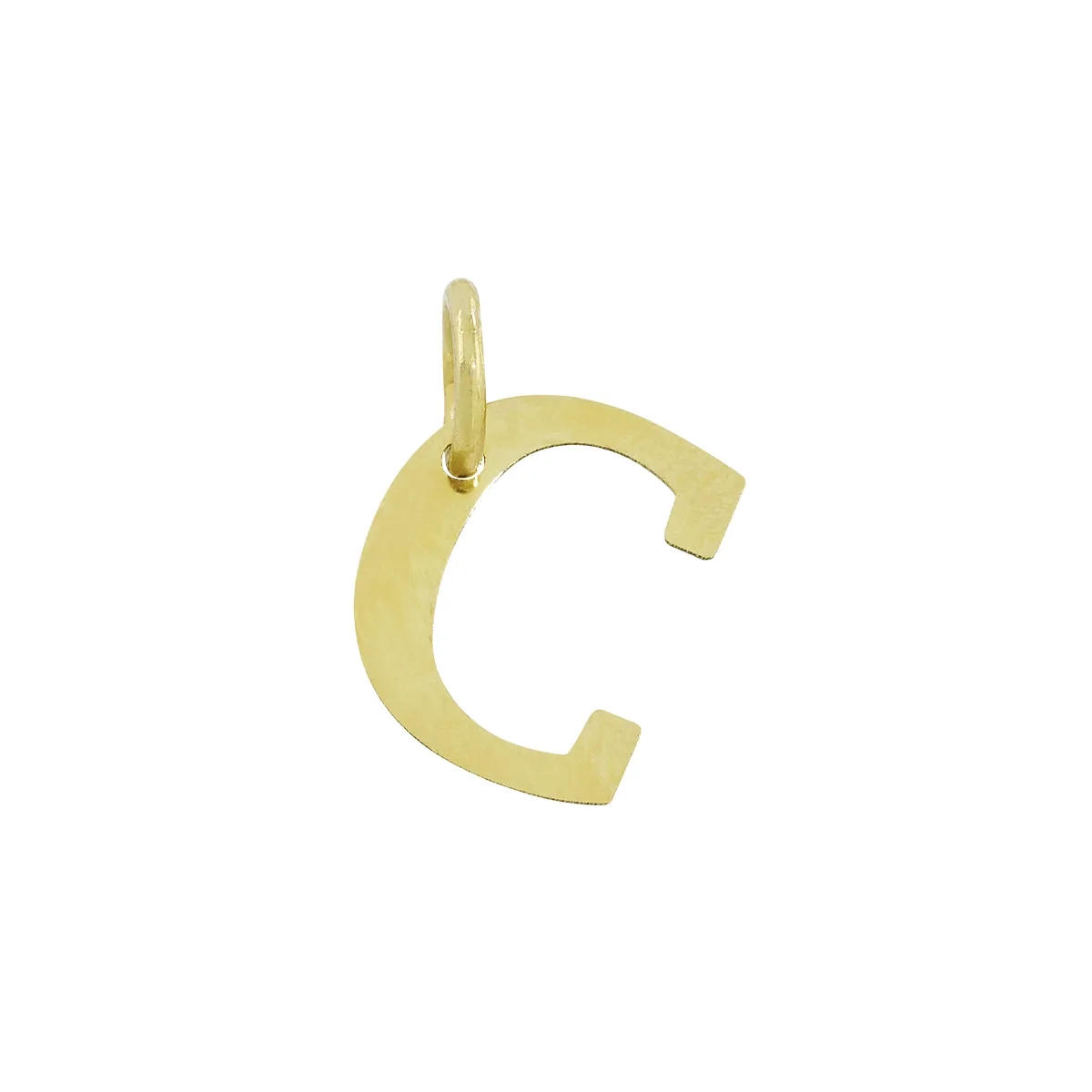 Dije de letra C en oro amarillo de 18 Kilates