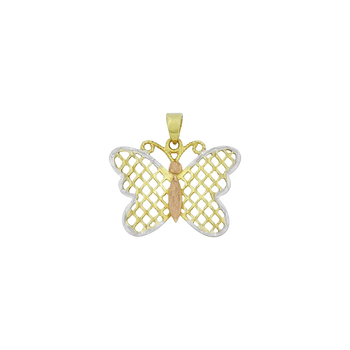 Dije de mariposa en oro de 18 Kilates con visos satinado