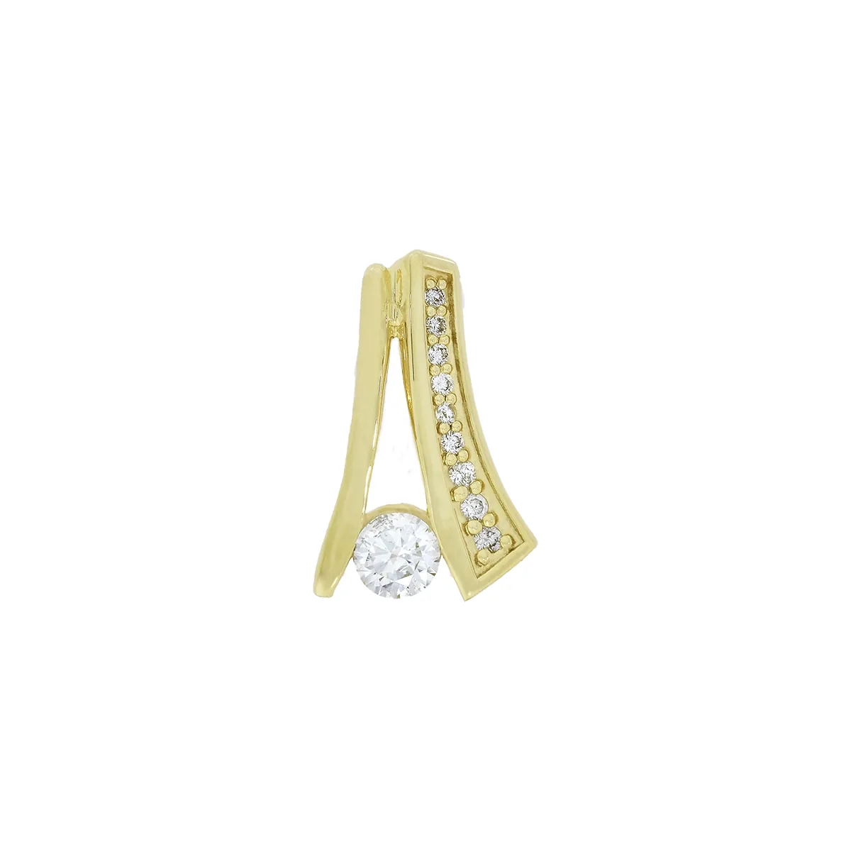 Dije en oro amarillo de 18 Kilates, Franjas, con diamantes de 0.15 Ct