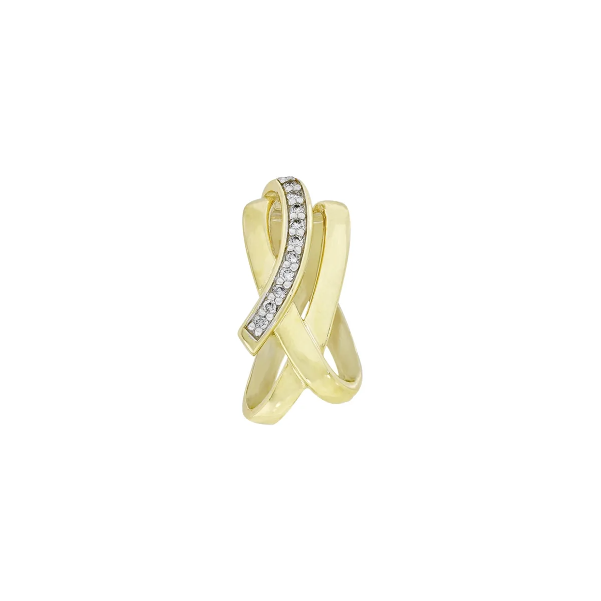 Dije en oro amarillo de 18 Kilates, Franjas, con diamantes de 0.09 Ct