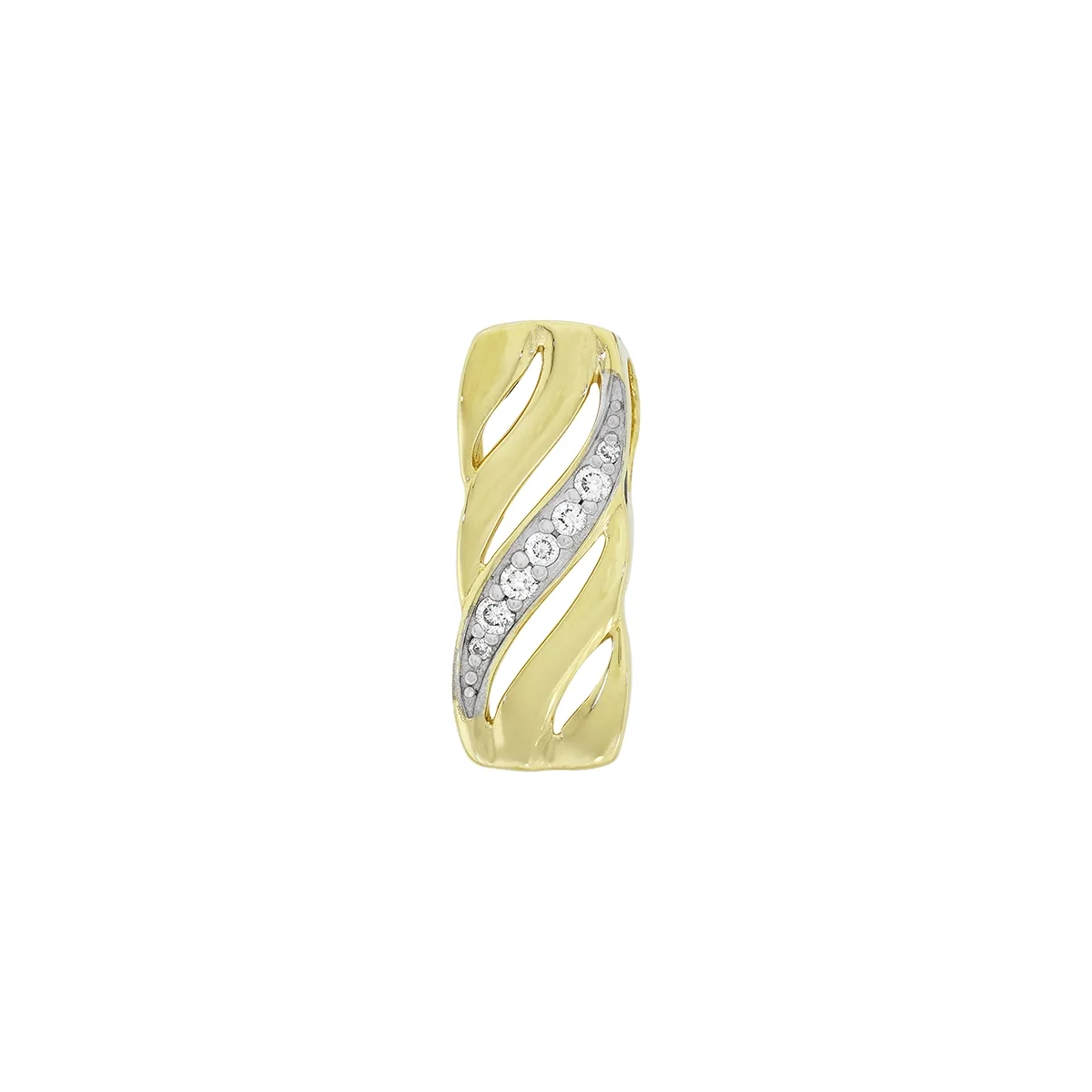Dije en oro amarillo de 18 Kilates, Franjas, con diamantes de 0.08 Ct