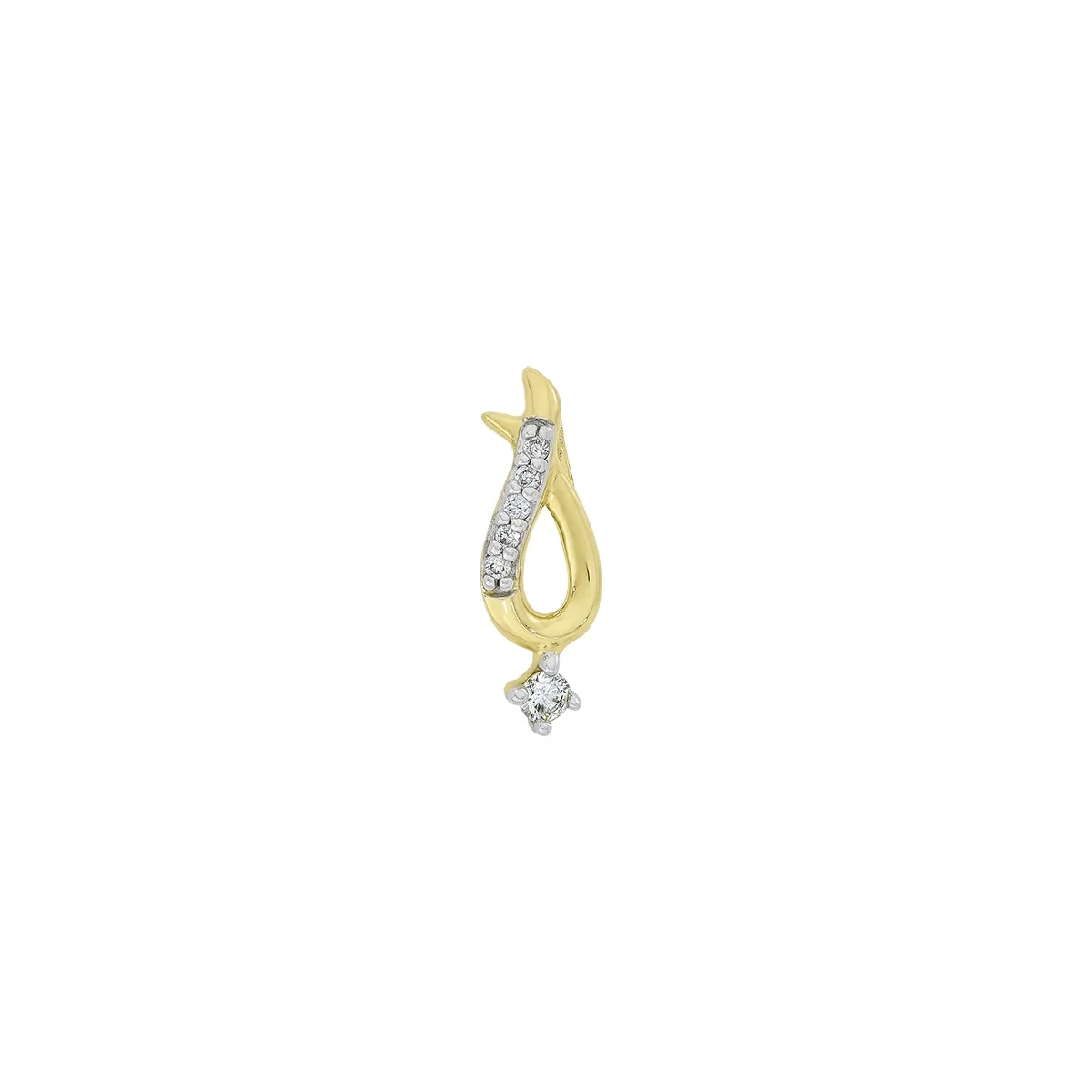 Dije en oro amarillo de 18 Kilates, Onda, con diamantes de 0.05 Ct