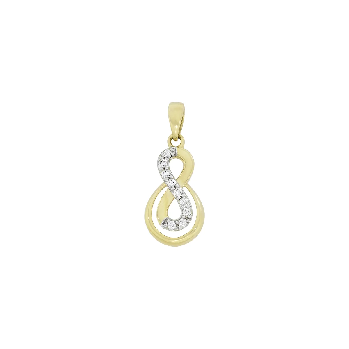 Dije de infinito en oro de 18 Kilates, con zircones