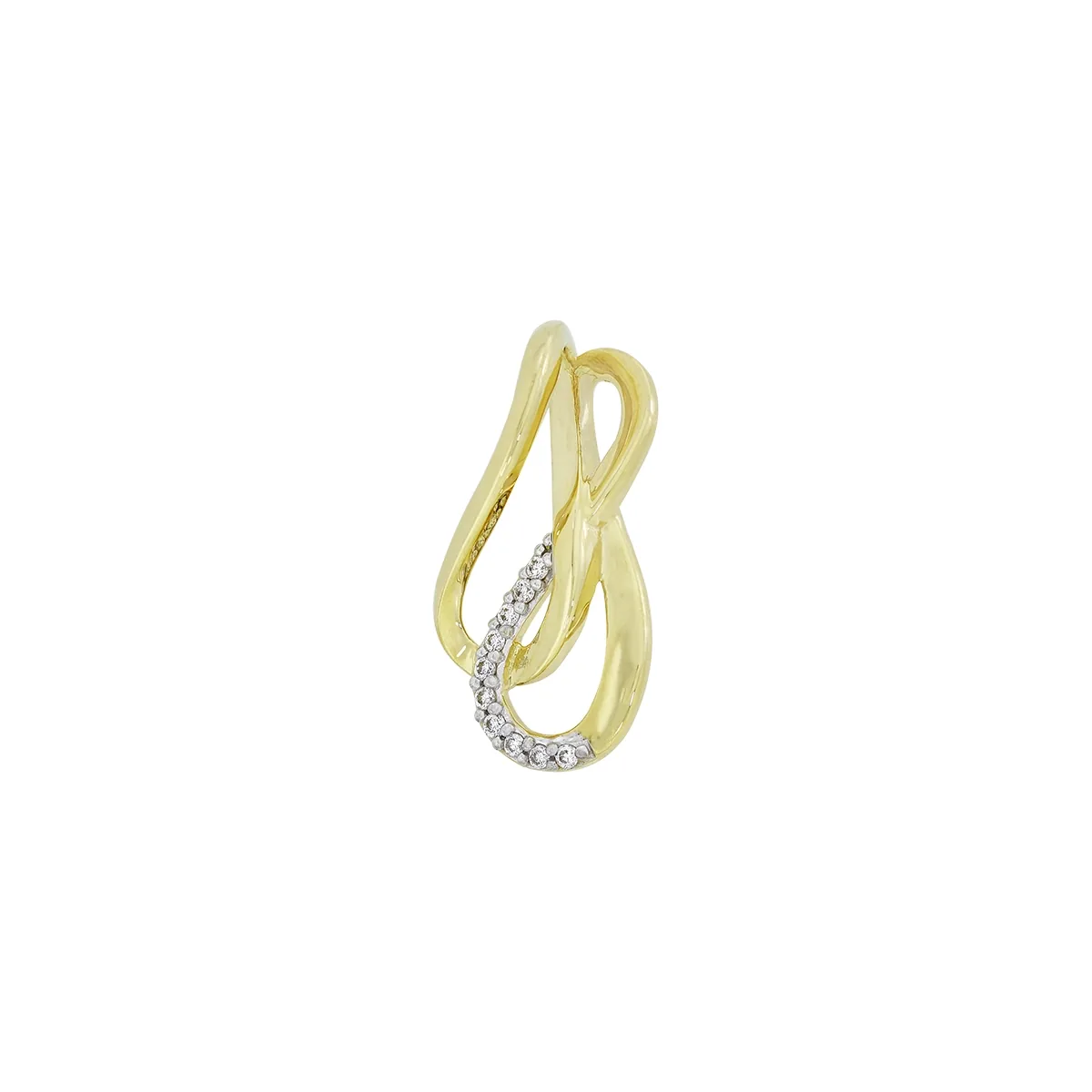 Dije en oro amarillo de 18 Kilates, Onda, con diamantes de 0.05 Ct