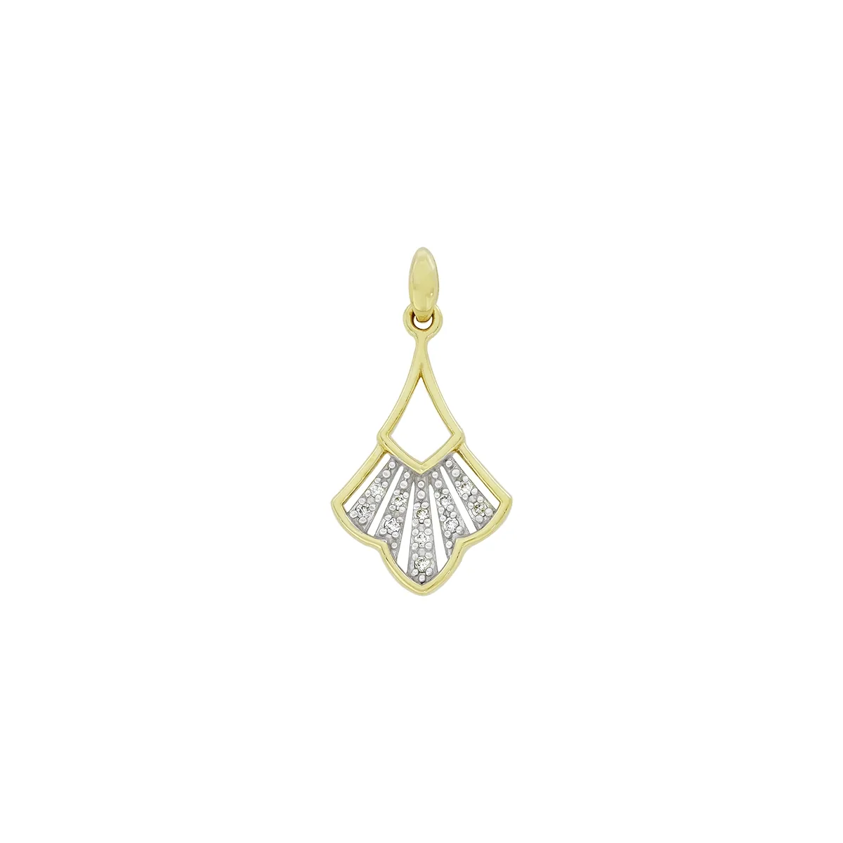Dije en oro amarillo de 18 Kilates, Franjas, con diamantes de 0.05 Ct