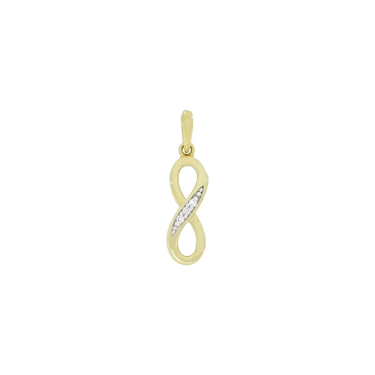 Dije de infinito en oro de 18 Kilates, con diamantes de 0.02 Ct