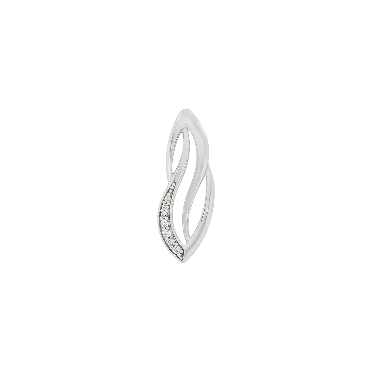 Dije en oro blanco de 18 Kilates, Franjas, con diamantes de 0.05 Ct
