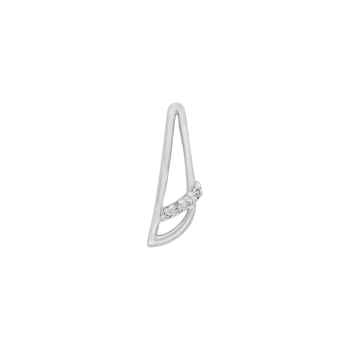 Dije en oro blanco de 18 Kilates, Franjas, con diamantes de 0.03 Ct