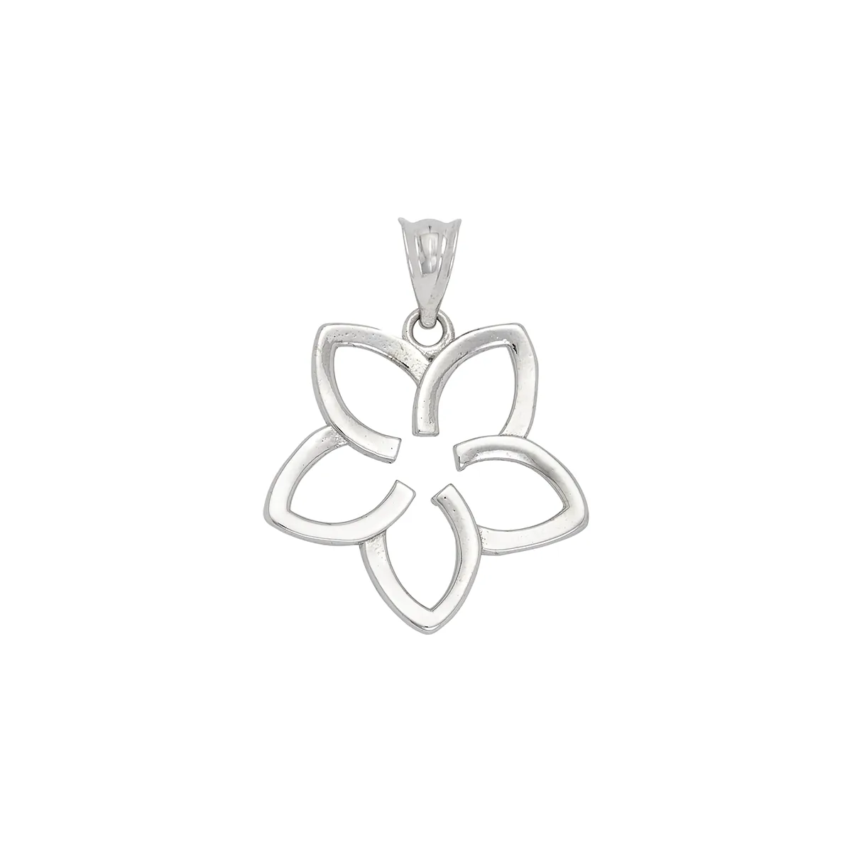 Dije de flor en oro blanco de 18 Kilates