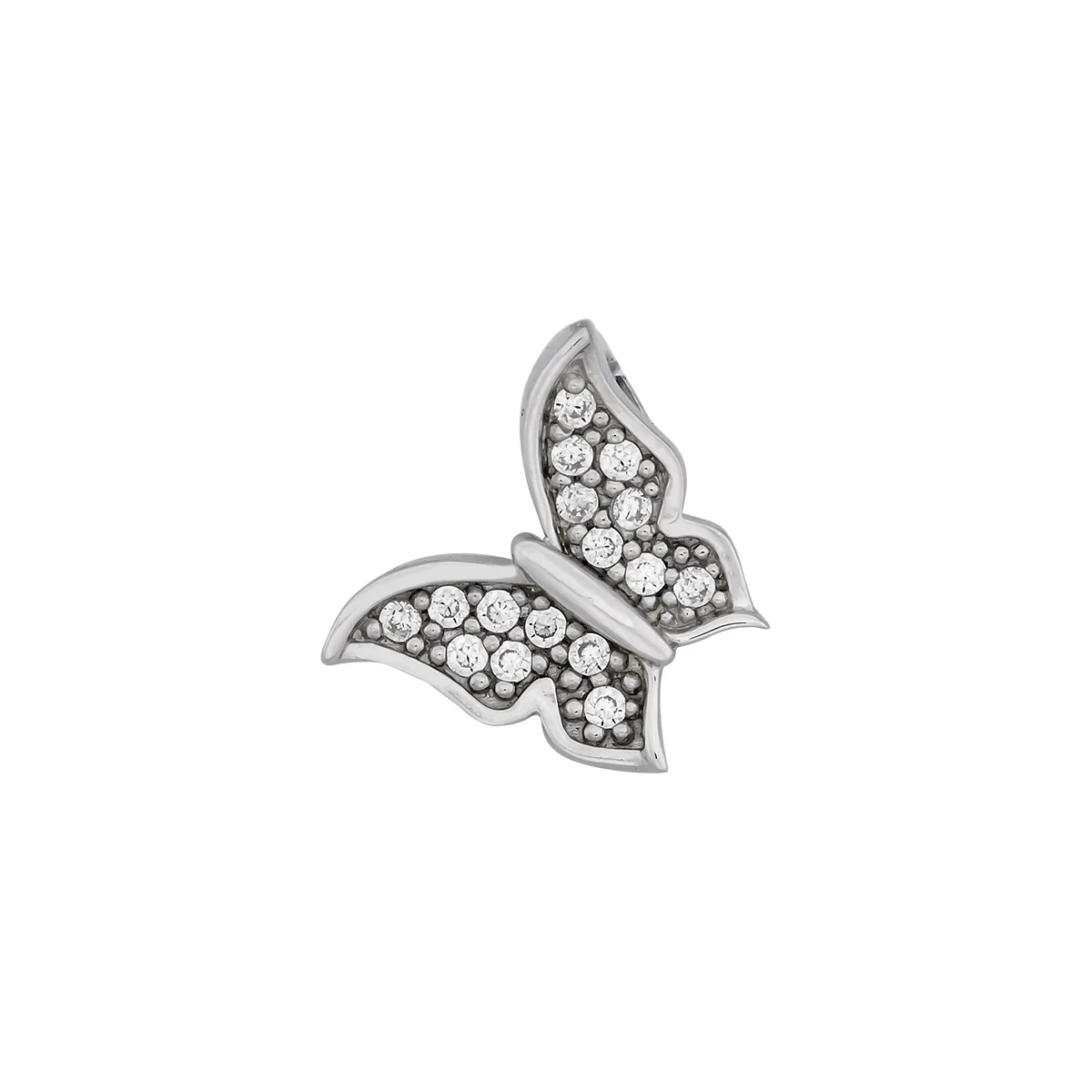 Dije de mariposa en plata Ley 925, con cristales - Colección Sueños
