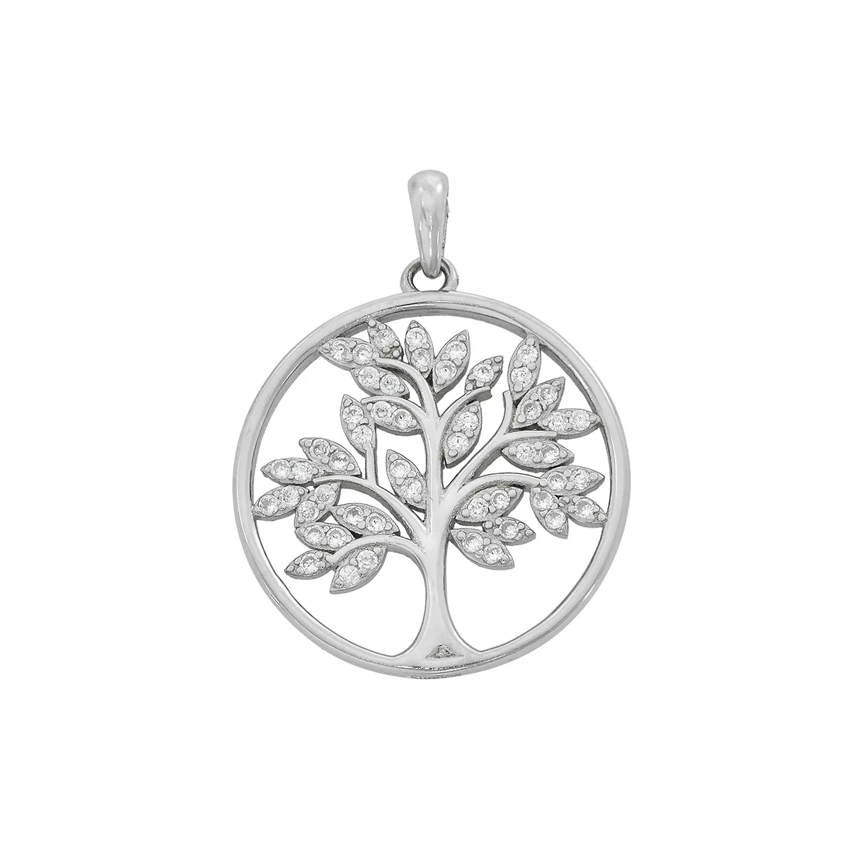 Dije del árbol de la vida en plata Ley 925, con zircones - Colección Sueños