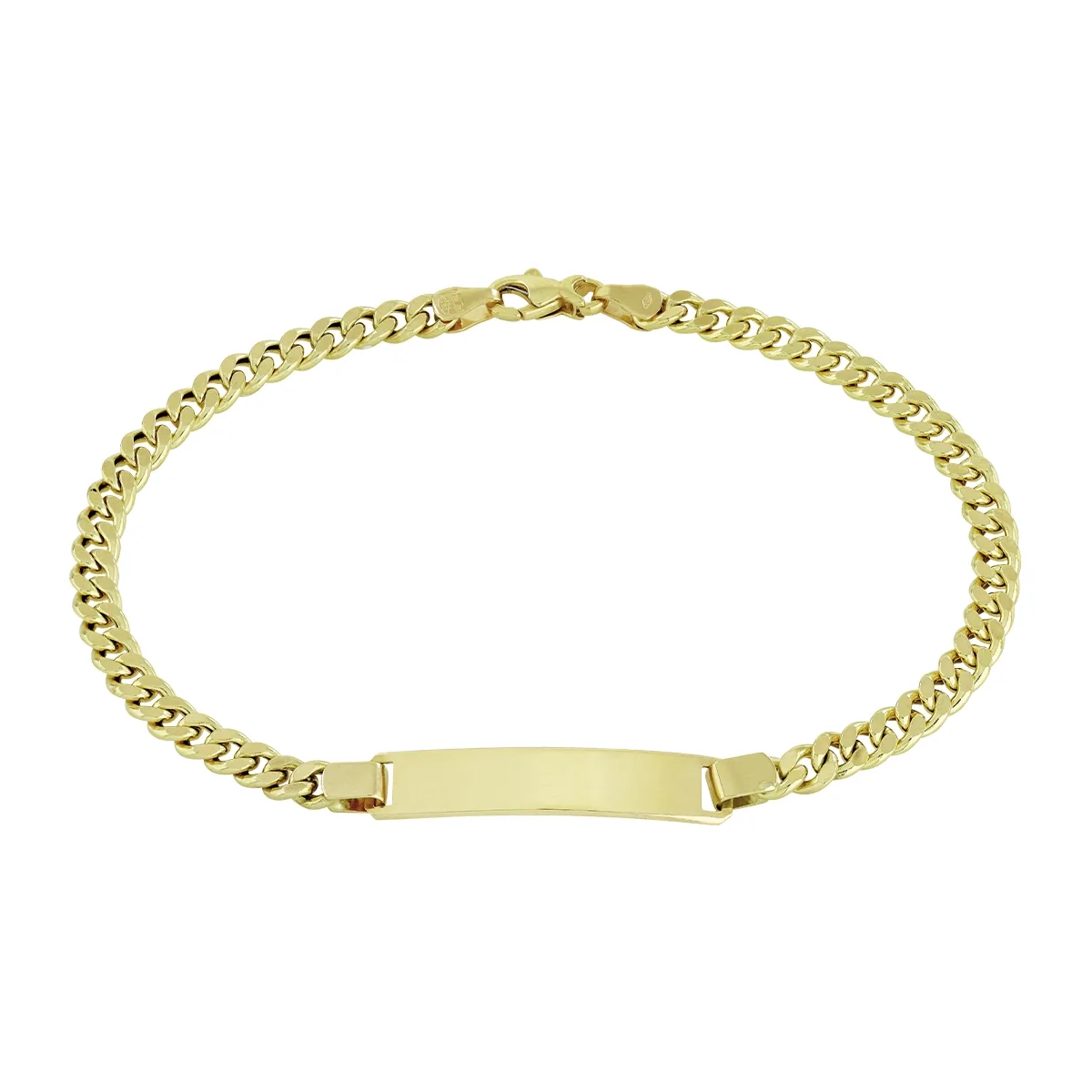 Pulsera esclava en oro amarillo de 18 Kilates, tejido grumette, 21 cm. de largo, 4 mm. de ancho