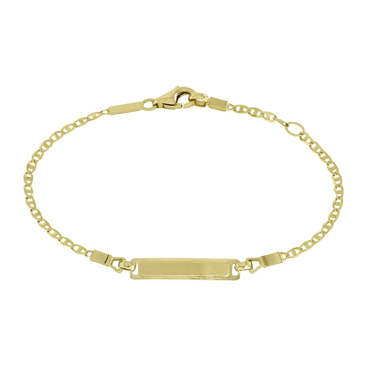 Pulsera esclava en oro de 18 Kilates satinado, tejido ancla, 12 cm. de largo, 1.70 mm. de ancho