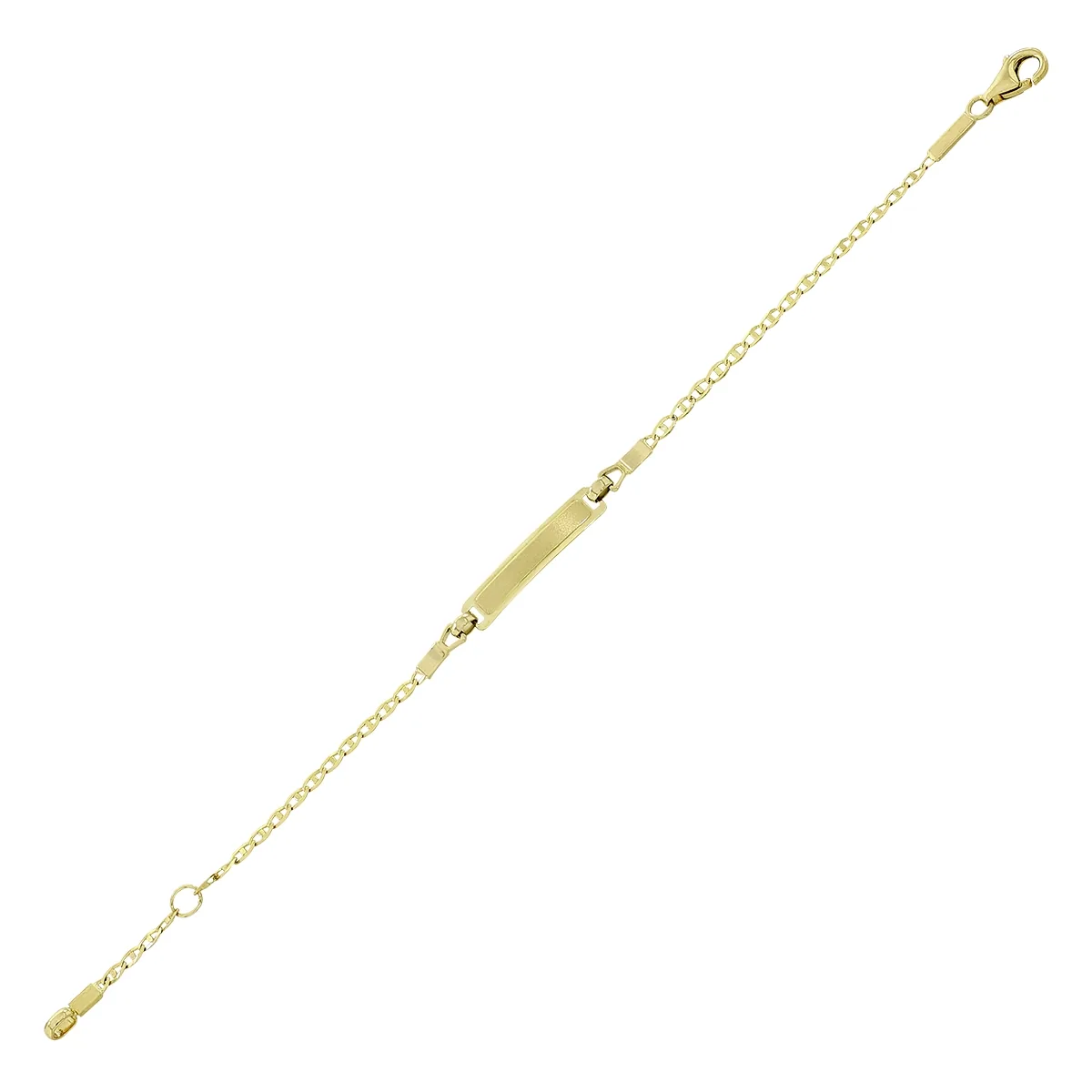 Pulsera esclava en oro de 18 Kilates satinado, tejido ancla, 12 cm. de largo, 1.70 mm. de ancho