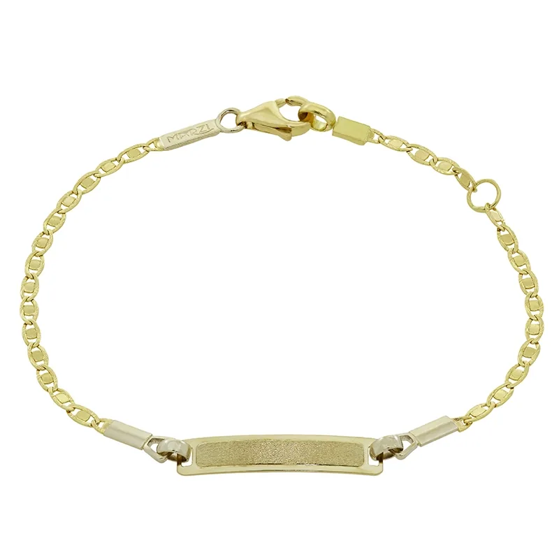Pulsera esclava en oro de 18 Kilates satinado, tejido ancla, 12 cm. de largo, 1.50 mm. de ancho