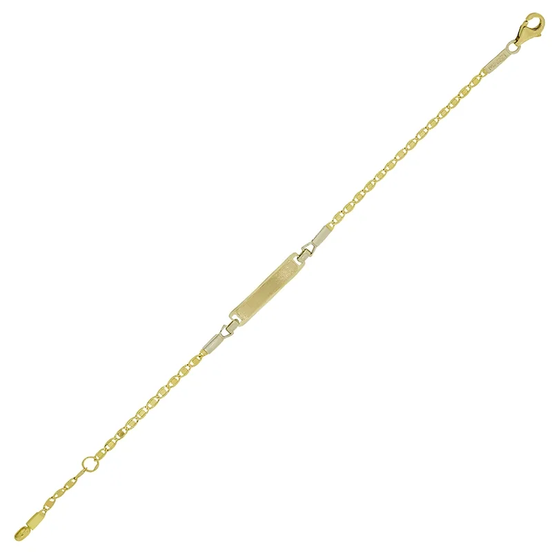 Pulsera esclava en oro de 18 Kilates satinado, tejido ancla, 12 cm. de largo, 1.50 mm. de ancho