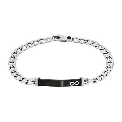 Pulsera esclava en acero, tejido Grumette, 21 cm. de largo - Colección Forza